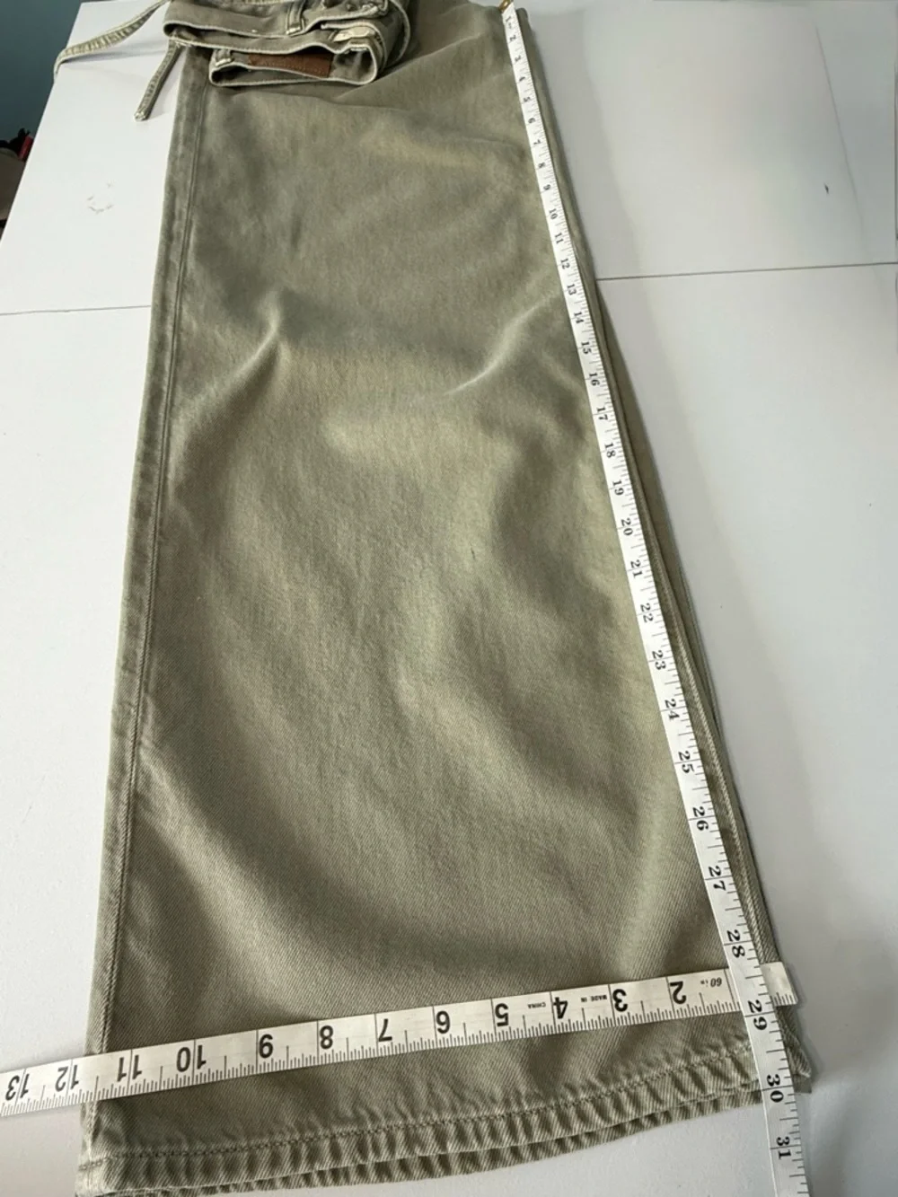 Madewell Super Wide Leg Jeans High Rise Drawstring Airy Size 24 In Sagebrush - Picture 15 of 16